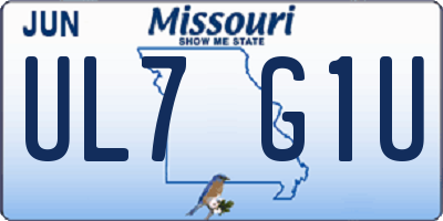 MO license plate UL7G1U