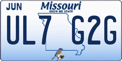 MO license plate UL7G2G