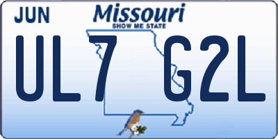 MO license plate UL7G2L