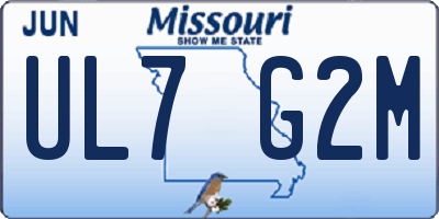 MO license plate UL7G2M