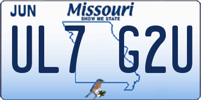 MO license plate UL7G2U