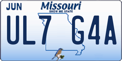 MO license plate UL7G4A
