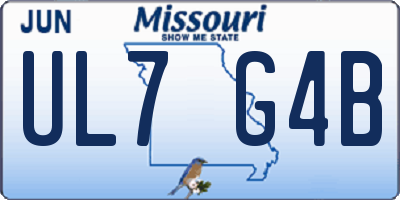 MO license plate UL7G4B