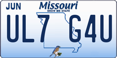 MO license plate UL7G4U