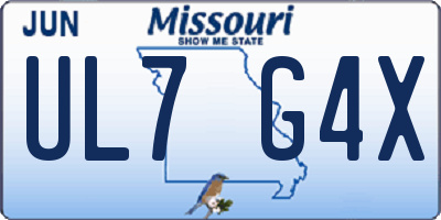 MO license plate UL7G4X