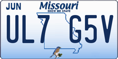 MO license plate UL7G5V