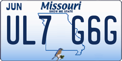 MO license plate UL7G6G