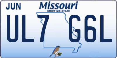 MO license plate UL7G6L