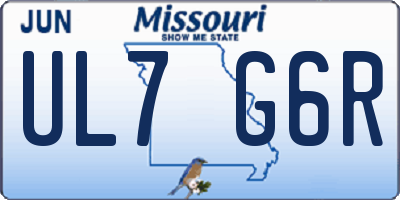 MO license plate UL7G6R