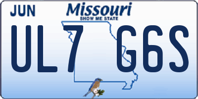 MO license plate UL7G6S