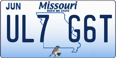 MO license plate UL7G6T