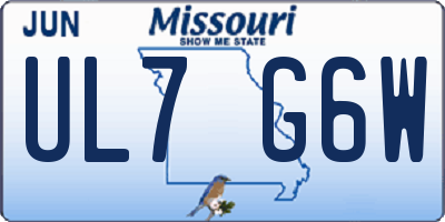 MO license plate UL7G6W