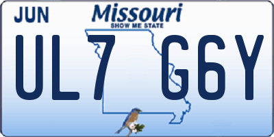 MO license plate UL7G6Y