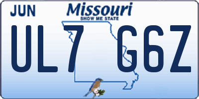 MO license plate UL7G6Z