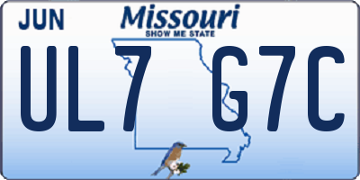 MO license plate UL7G7C
