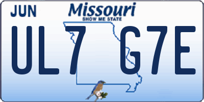 MO license plate UL7G7E