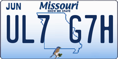 MO license plate UL7G7H