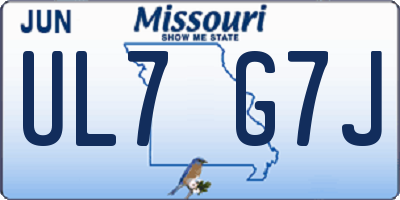 MO license plate UL7G7J
