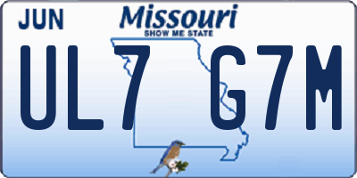 MO license plate UL7G7M