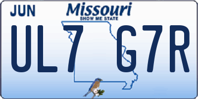 MO license plate UL7G7R