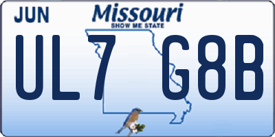 MO license plate UL7G8B