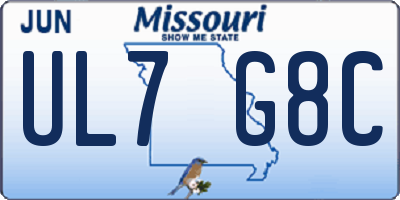 MO license plate UL7G8C