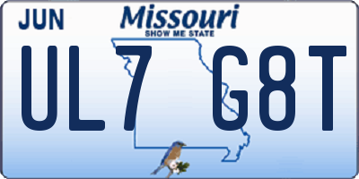 MO license plate UL7G8T