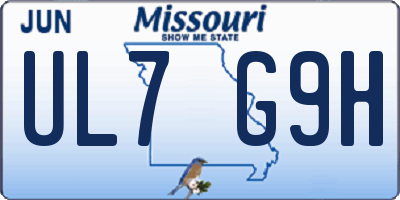 MO license plate UL7G9H