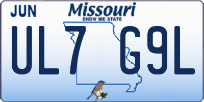 MO license plate UL7G9L