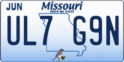 MO license plate UL7G9N