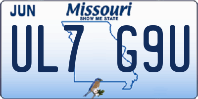 MO license plate UL7G9U