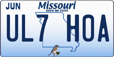 MO license plate UL7H0A