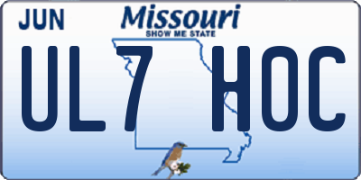 MO license plate UL7H0C