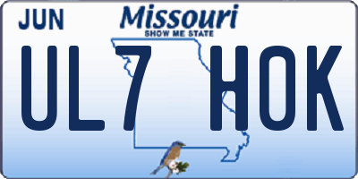 MO license plate UL7H0K