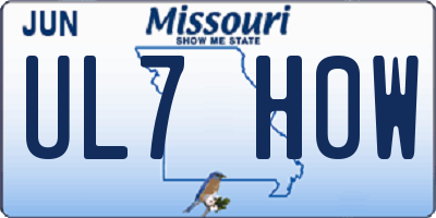 MO license plate UL7H0W