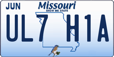MO license plate UL7H1A