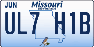 MO license plate UL7H1B