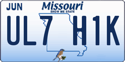 MO license plate UL7H1K