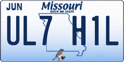 MO license plate UL7H1L