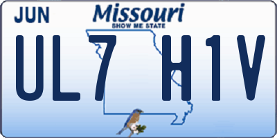 MO license plate UL7H1V