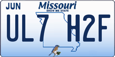 MO license plate UL7H2F