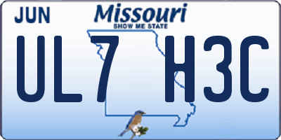 MO license plate UL7H3C