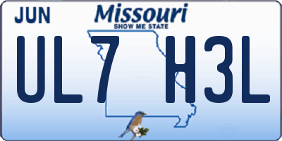 MO license plate UL7H3L
