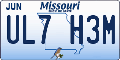 MO license plate UL7H3M