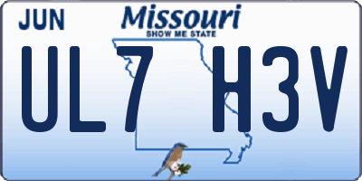 MO license plate UL7H3V