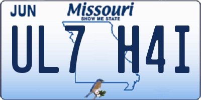 MO license plate UL7H4I