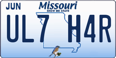 MO license plate UL7H4R