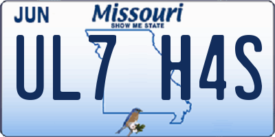 MO license plate UL7H4S