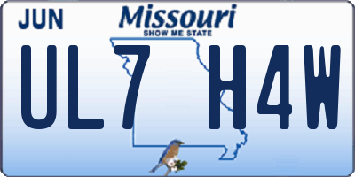 MO license plate UL7H4W
