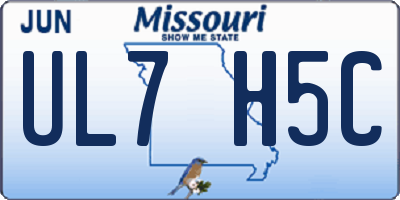 MO license plate UL7H5C